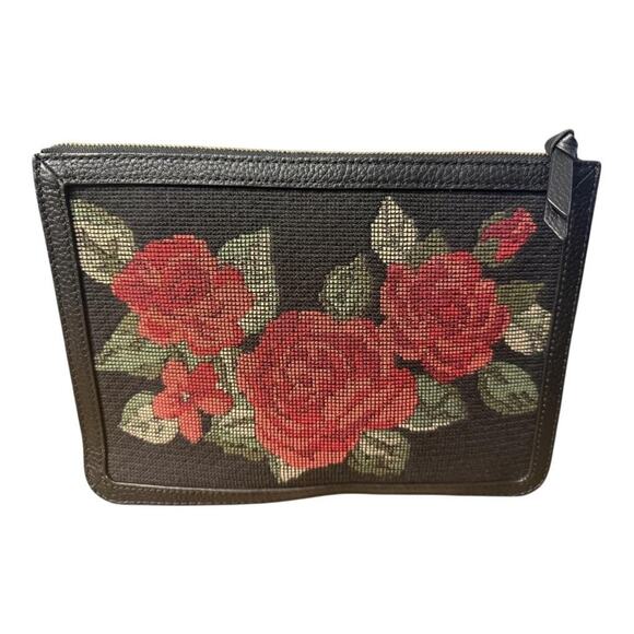 Kate Spade Rose Needlepoint Shayna Seely Lane Clutch - Picture 3 of 7